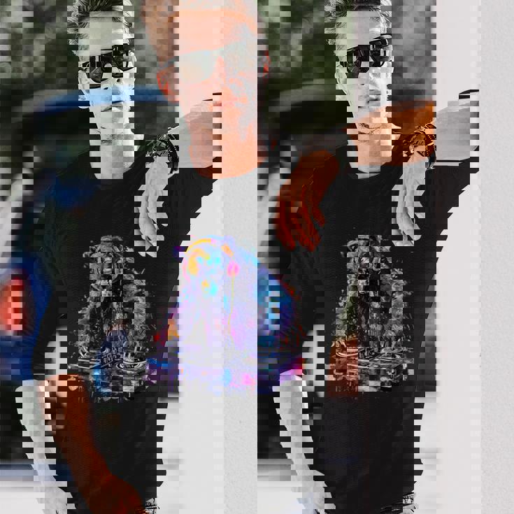 くま Dj ビートメーカー ターンテーブル Dj くま ダンス 音楽 熊の恋人 長袖Tシャツ 彼への贈り物