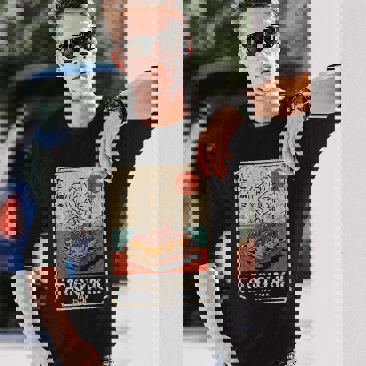 たこ焼きボール 道頓堀 日本 レトロ 和 漢字 お土産 長袖Tシャツ 彼への贈り物