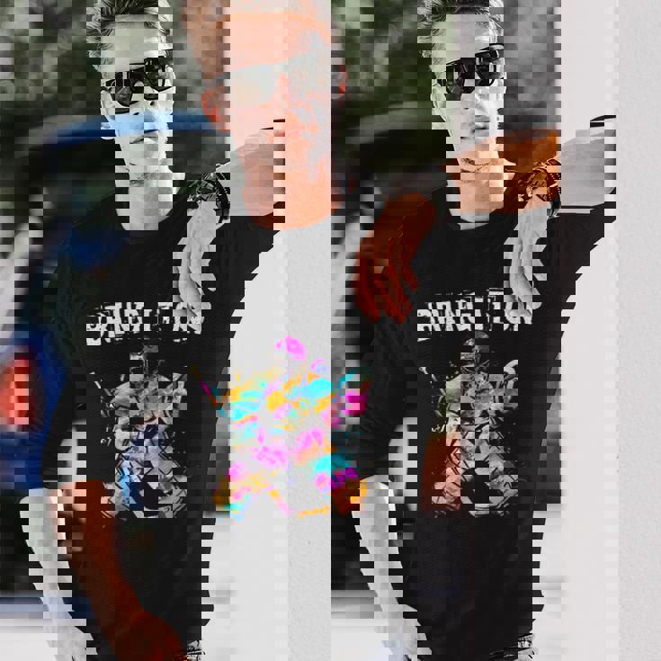 アイスホッケー選手 ゴールキーパー アイスホッケーゴールキーパーギフト 長袖Tシャツ 彼への贈り物