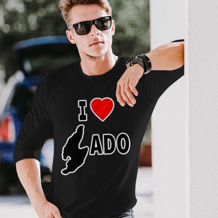 アイラブ・Sado 佐渡島 地図（I Love ハート）【47都道府県】Jimo-T ジモティ お土産 面白 長袖Tシャツ 彼への贈り物