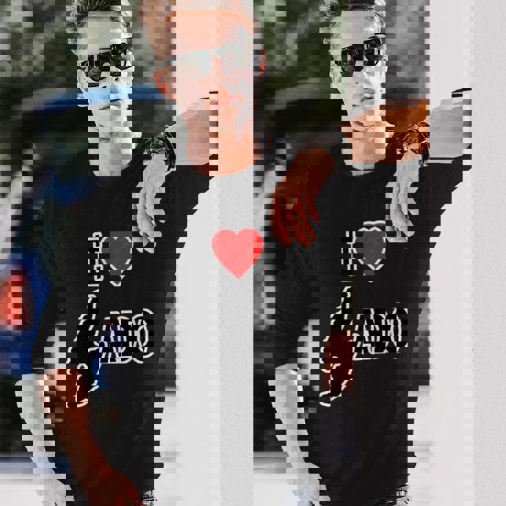 アイラブ・Sado 佐渡島 地図（I Love ハート）【47都道府県】Jimo-T ジモティ お土産 面白 長袖Tシャツ 彼への贈り物