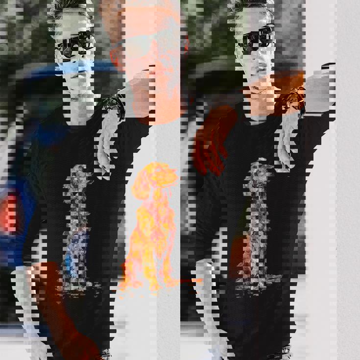 アイリッシュセッター 犬 グラフィック ペットアート アイリッシュセッター 長袖Tシャツ 彼への贈り物