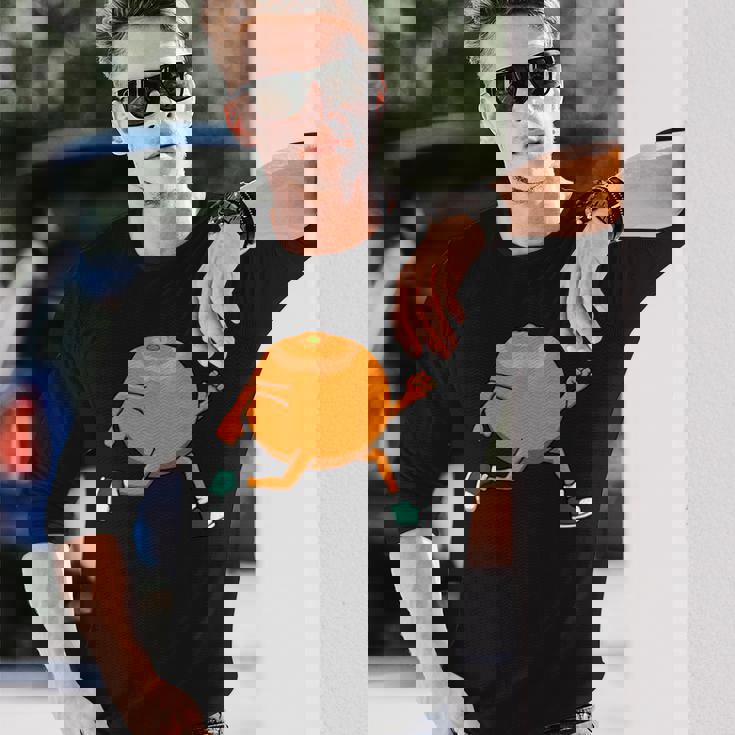 アイロニック・オレンジ・ランニング・マラソン・ホビーランナー 長袖Tシャツ 彼への贈り物