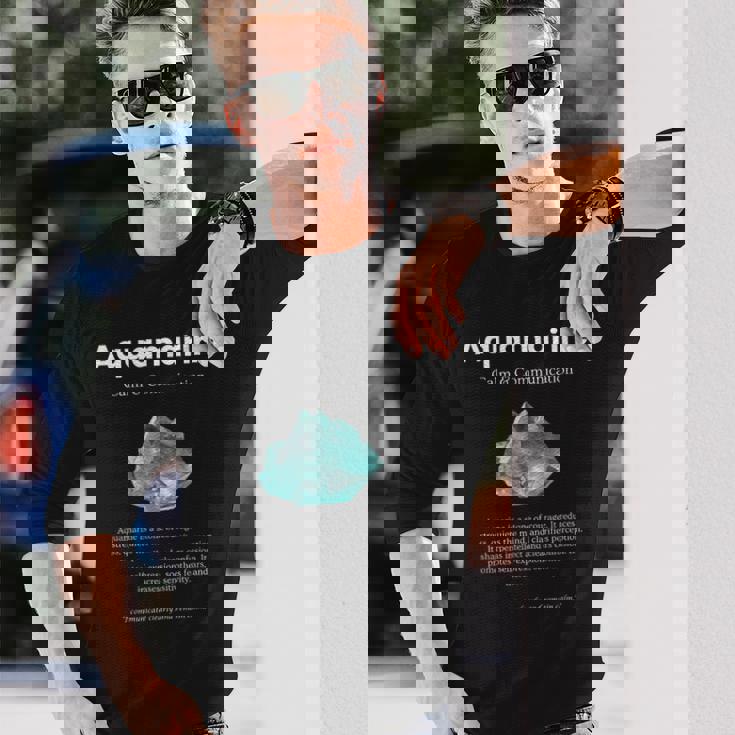 アクアマリンクリスタル 意味 アクアマリンの意味 定義 長袖Tシャツ 彼への贈り物