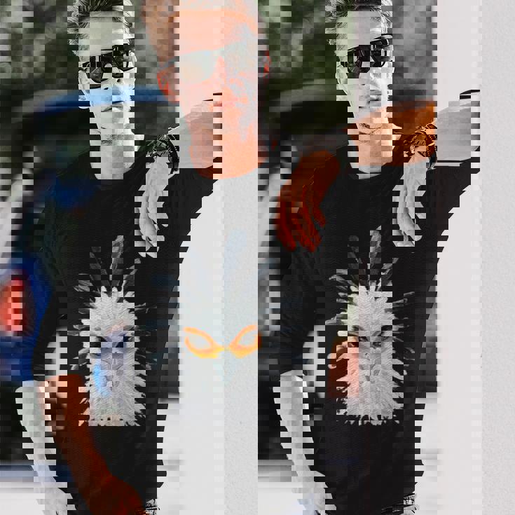 アクリル画アート ヘビクイワシ デザイン 長袖tシャツ 長袖Tシャツ 彼への贈り物