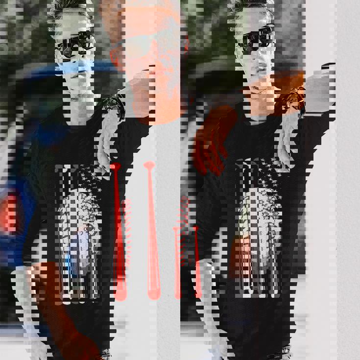 アメリカ 旗 国際的 ソフトボール 野球 メジャーリーグ プロリーグ スポーツ 名高い 大衆的 がいこく 選手会 長袖tシャツ 長袖Tシャツ 彼への贈り物