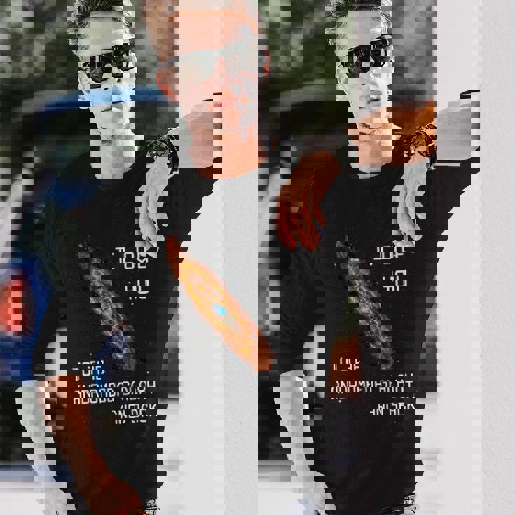 アンドロメダ銀河とバックsf宇宙へ愛してる 長袖Tシャツ 彼への贈り物