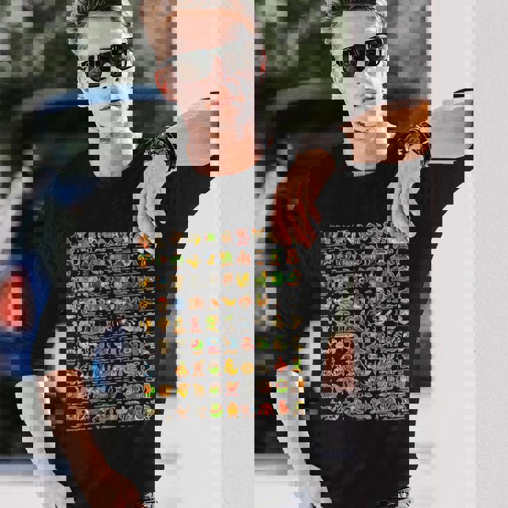 イタリア語-ブレインローz世代面白いミーム90ブレインロットキャラクター 長袖tシャツ 長袖Tシャツ 彼への贈り物