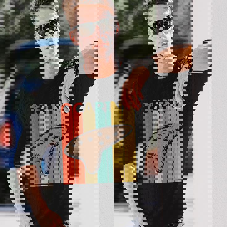 オカリナ 楽器 長袖Tシャツ 彼への贈り物