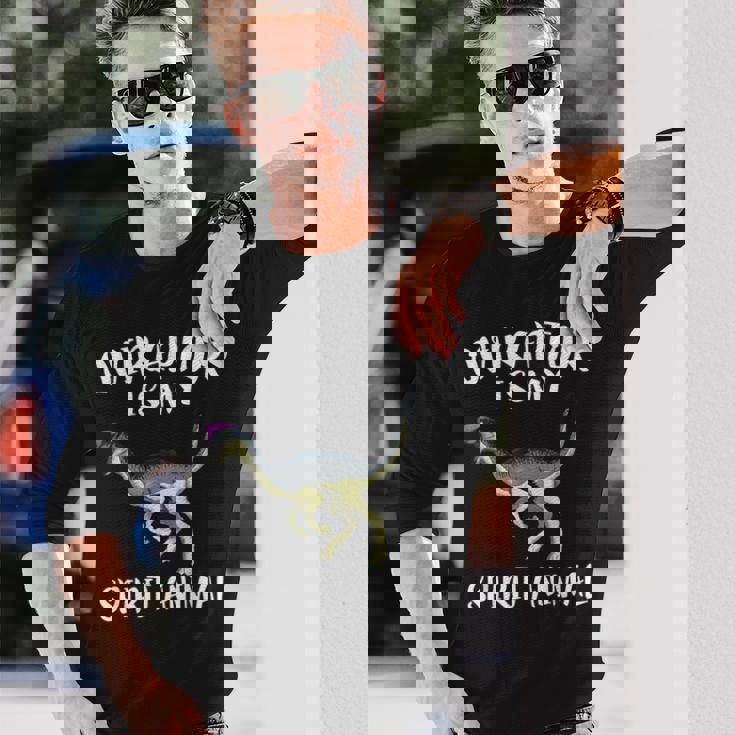 オビラプトルは俺の精霊動物恐竜好き 長袖Tシャツ 彼への贈り物