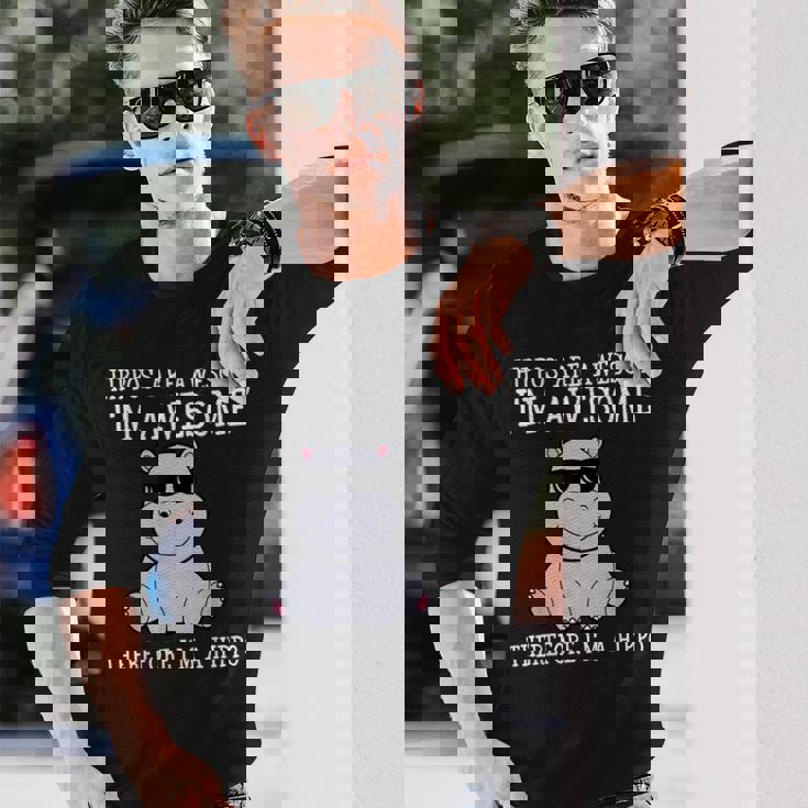 カバはすごいだから私はカバの面白いカバだ 長袖Tシャツ 彼への贈り物