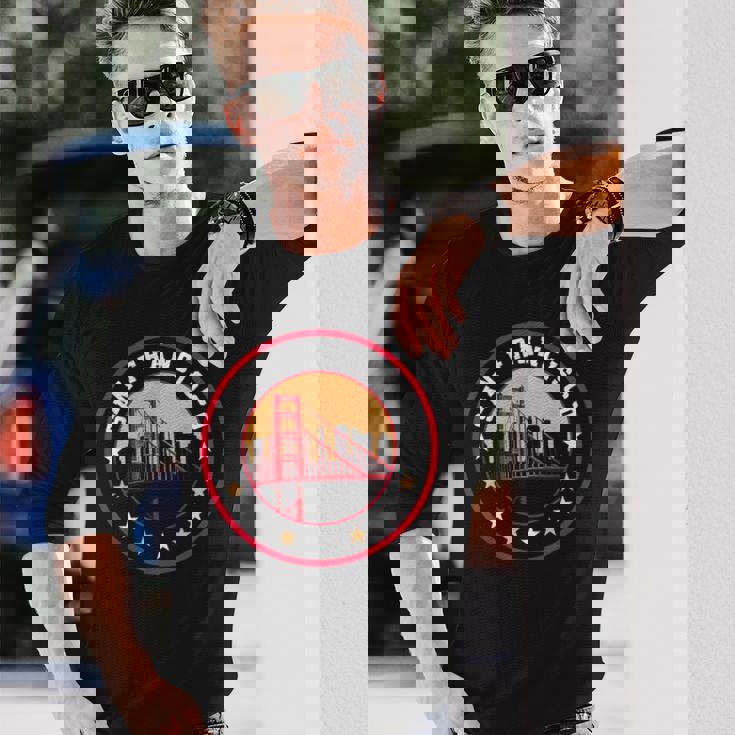 カリフォルニア サンフランシスコ シティ ギフト ブリッジ お土産f 長袖Tシャツ 彼への贈り物