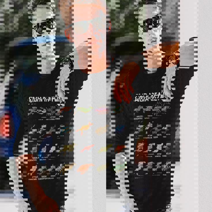 カンブリア紀の生き物チャート–先史時代の海洋生物アート 長袖Tシャツ 彼への贈り物