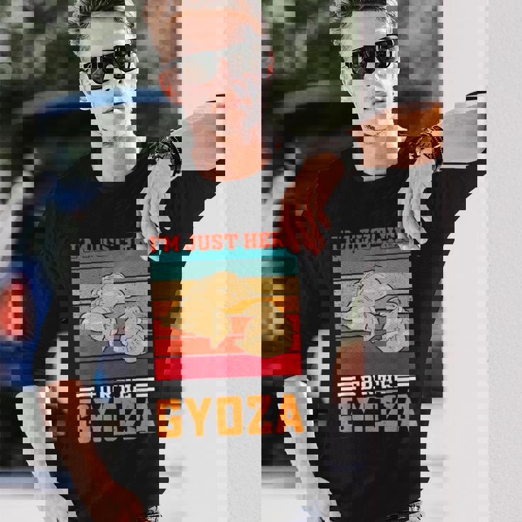 ギョーザが食べたくてたまらない、おもしろいレトロ中華餃子 長袖Tシャツ 彼への贈り物