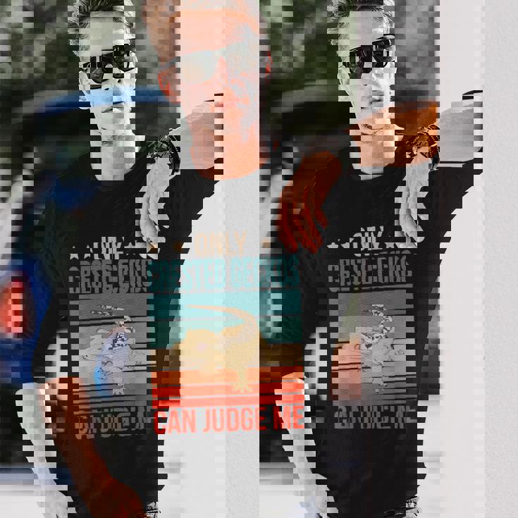 クレステッド・ゲッコーは私を判断できる 爬虫類 クレステッド・ゲッコー 長袖Tシャツ 彼への贈り物