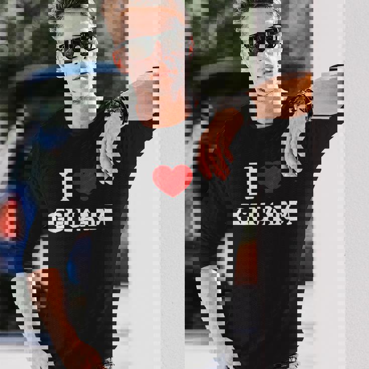 グアムアイハートグアムお土産i Love Guam 長袖Tシャツ 彼への贈り物