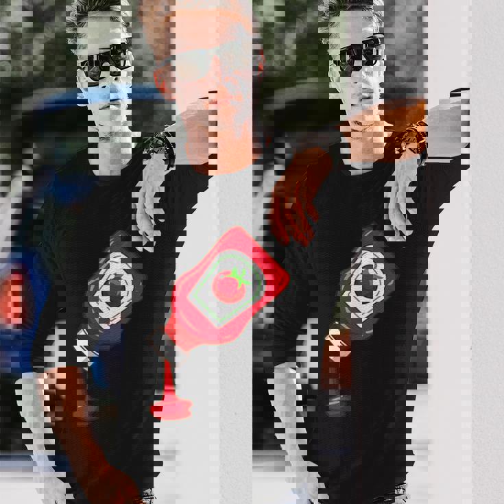 ケチャップをのせて面白いケチャップラバー 長袖Tシャツ 彼への贈り物