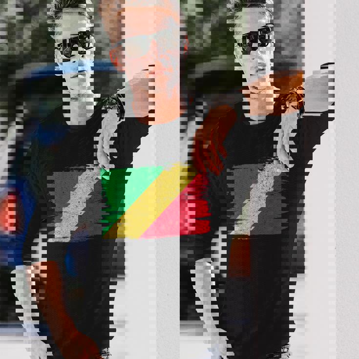 コンゴ民主共和国 旗 Democratic Republic Congo Flag Pride Proud 長袖Tシャツ 彼への贈り物