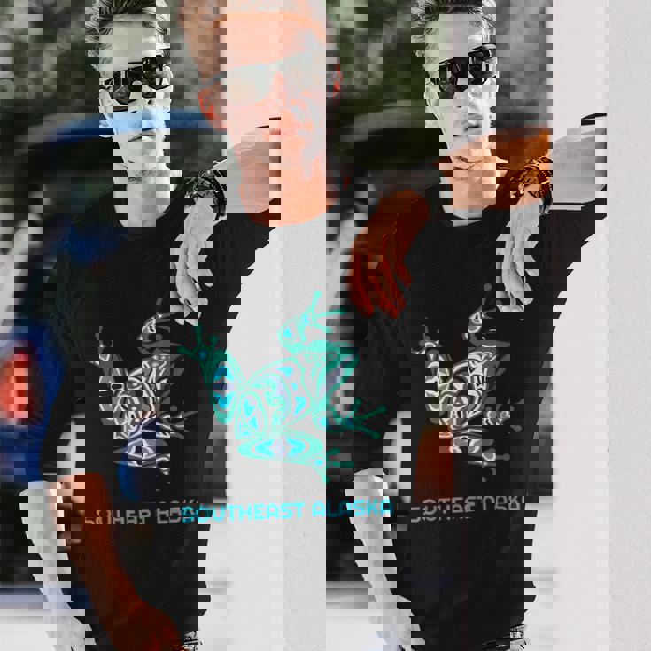 サウスイーストアラスカ フロッグ パシフィック Nw ネイティブ 長袖Tシャツ 彼への贈り物