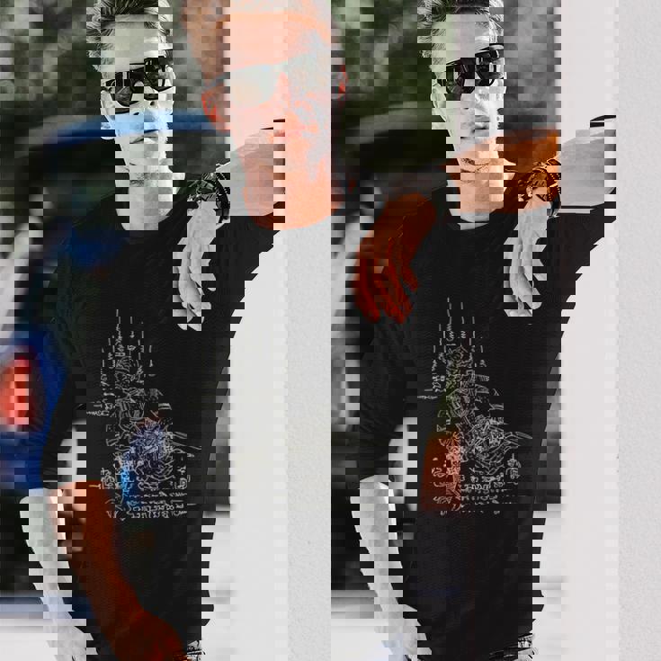 サックヤントタイタトゥーハヌマーン神話ヤントラタイギフト 長袖Tシャツ 彼への贈り物