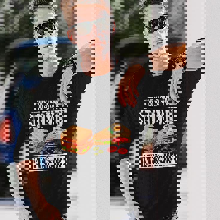 サンドイッチ服 This Is Myandwich Eating 長袖Tシャツ 彼への贈り物