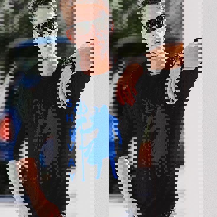 シヴァ神の美的デザイン、Om Namahhivayアート。 長袖Tシャツ 彼への贈り物