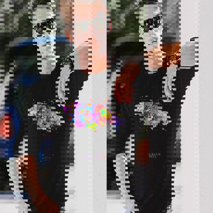 ジャマイカの地図 長袖Tシャツ 彼への贈り物