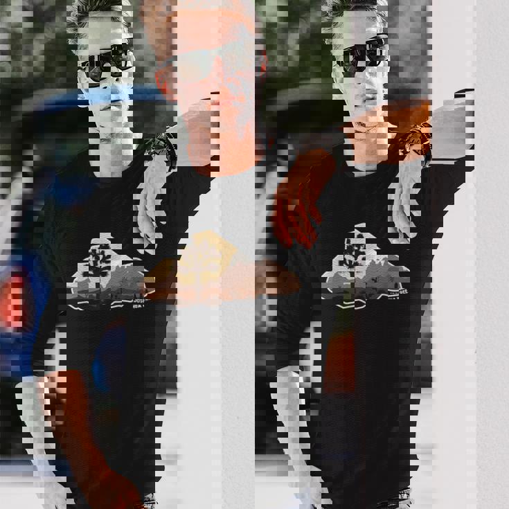 ジョシュア レトロ ボルダー ツリー ファニー ロック クライミング 長袖Tシャツ 彼への贈り物