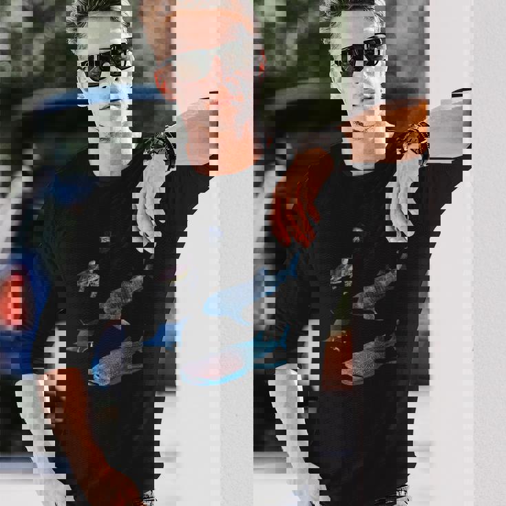 ジンベエザメ マンタ カメ クラゲ 長袖Tシャツ 彼への贈り物