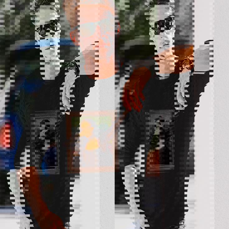 ダビング モナリザ 絵画 ラ・ジョコンダ 長袖Tシャツ 彼への贈り物