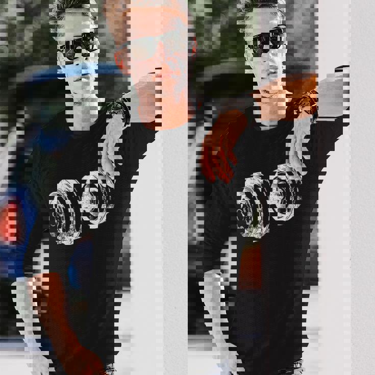 ダンベルデザインフィットネス上腕二頭筋トレーニング 長袖Tシャツ 彼への贈り物