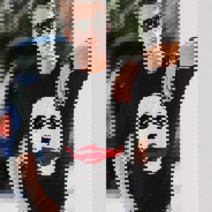 ダークナイトジョーカーの顔 ミニマリスト 象徴的なイメージ 長袖Tシャツ 彼への贈り物