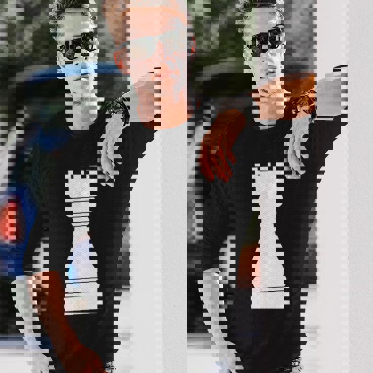 チェス、チェスの駒、ルーク、チェス愛好家、ギフト Chess 長袖Tシャツ 彼への贈り物