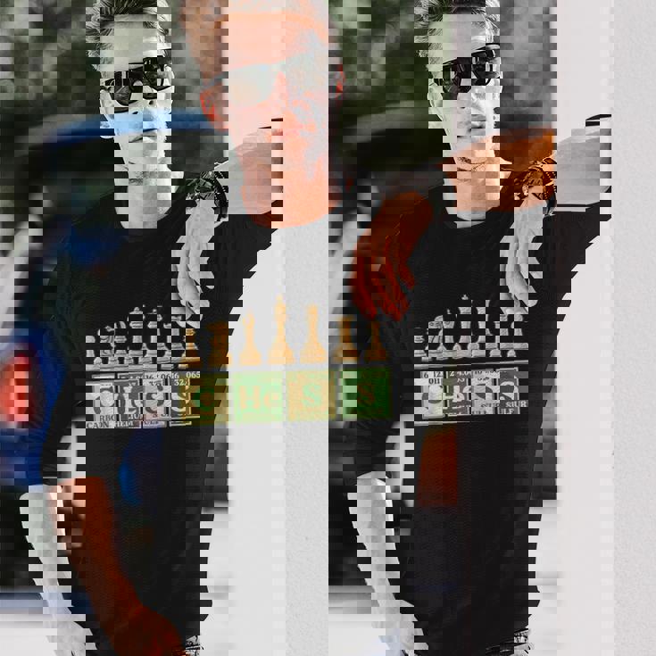 チェス駒 チェスの恋人 チェックメイト ヴィンテージ 長袖Tシャツ 彼への贈り物