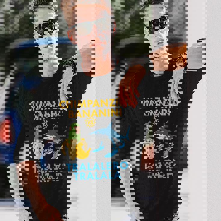 チンパンジーニ バナニーニs トララレロ トラララ 面白い 幼児向け 長袖Tシャツ 彼への贈り物