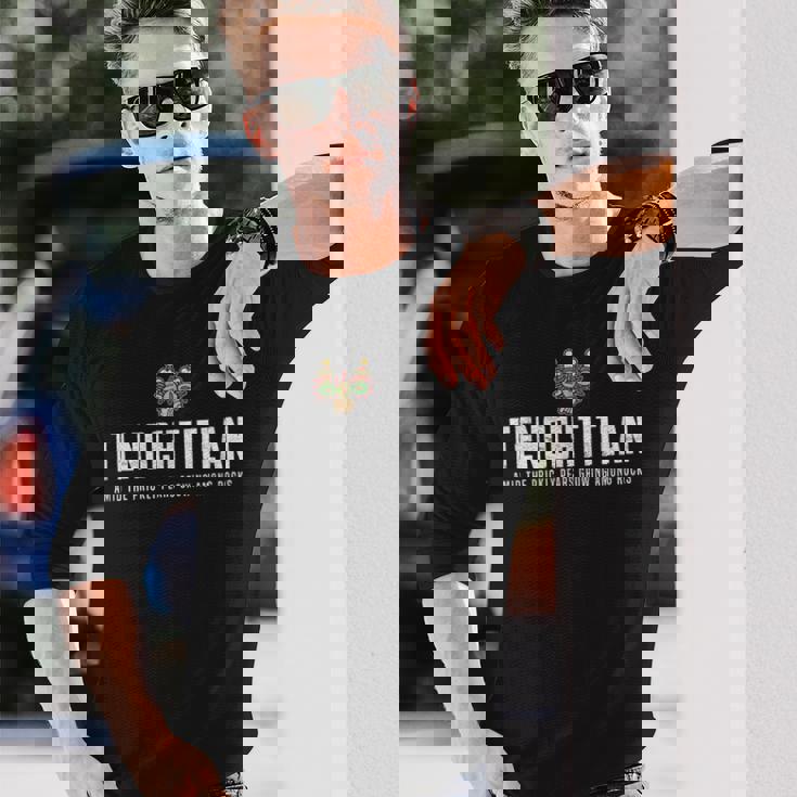 テノチティトラン メキシコシティ アステカ メソアメリカ ナワトル 長袖Tシャツ 彼への贈り物