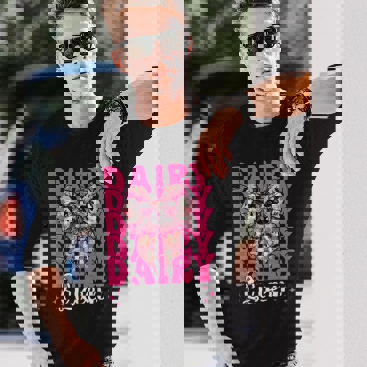 デイリークイーン 酪農家 牛 酪農 少女 ママ コケット 長袖Tシャツ 彼への贈り物