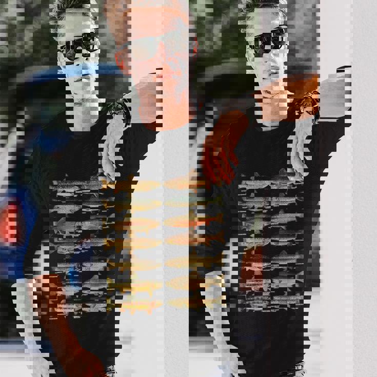 トラウト魚種種釣りギフト 長袖Tシャツ 彼への贈り物