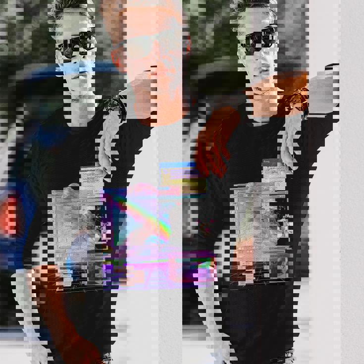 トリッピーサイバー美的ヴェイパーウェイヴインターネットクラシックアート 長袖Tシャツ 彼への贈り物