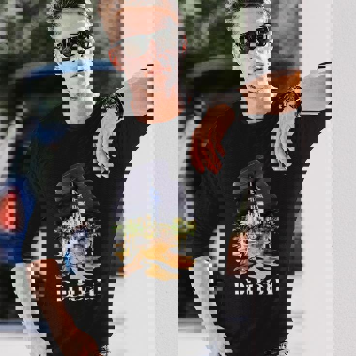 ドバイ Uae お土産絵画 ドバイの街 シャツ 長袖tシャツ 長袖Tシャツ 彼への贈り物