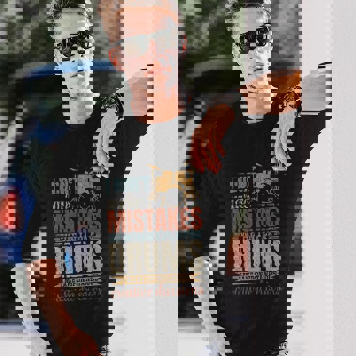 ドラムを弾いても間違えないかっこいいドラムセットラバー 長袖Tシャツ 彼への贈り物