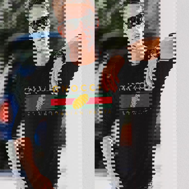 ニョッキヴィンテージクラシックイタリアンパスタ 長袖Tシャツ 彼への贈り物