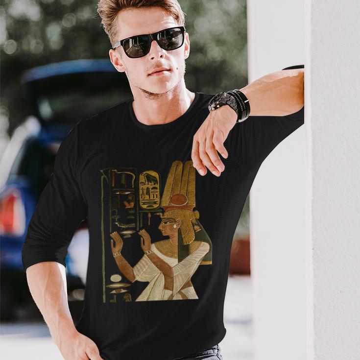ネフェルタリ女王 古いエジプトファラオ家族 誕生日 クリスマスギフト 長袖Tシャツ 彼への贈り物