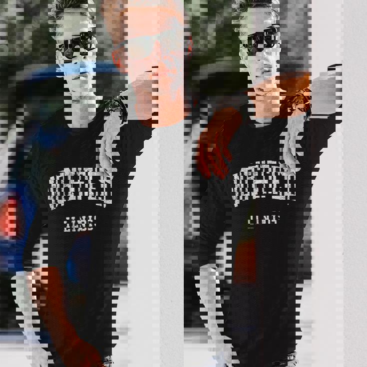 ノースフィールド イリノイ Il ビンテージ アスレチック スポーツデザイン 長袖Tシャツ 彼への贈り物