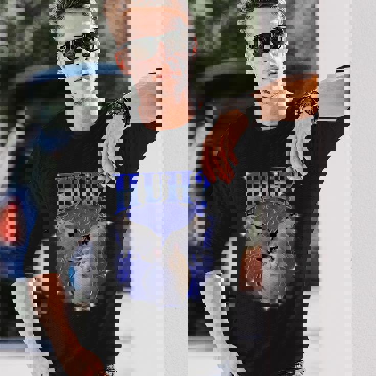 ハグ・バリー・キャット・ミーム面白い奇妙な海賊版特有のダンク・ミーム 長袖Tシャツ 彼への贈り物