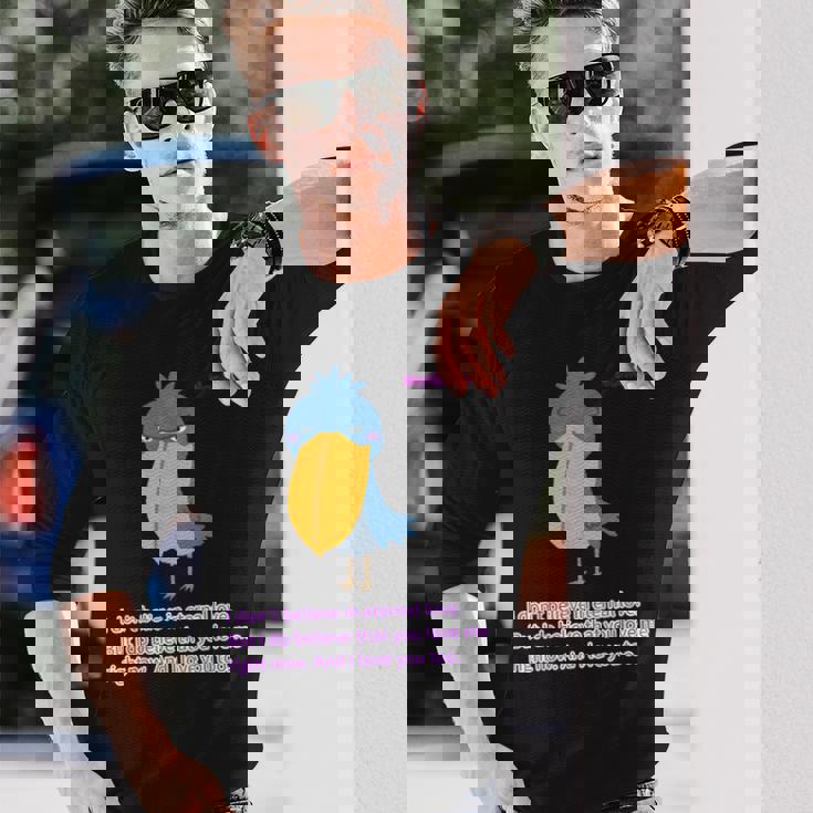 ハシビロコウlove 長袖Tシャツ 彼への贈り物