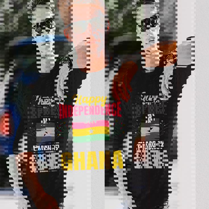 ハッピー独立記念日 ガーナ ガーナの歴史の誇り 長袖Tシャツ 彼への贈り物