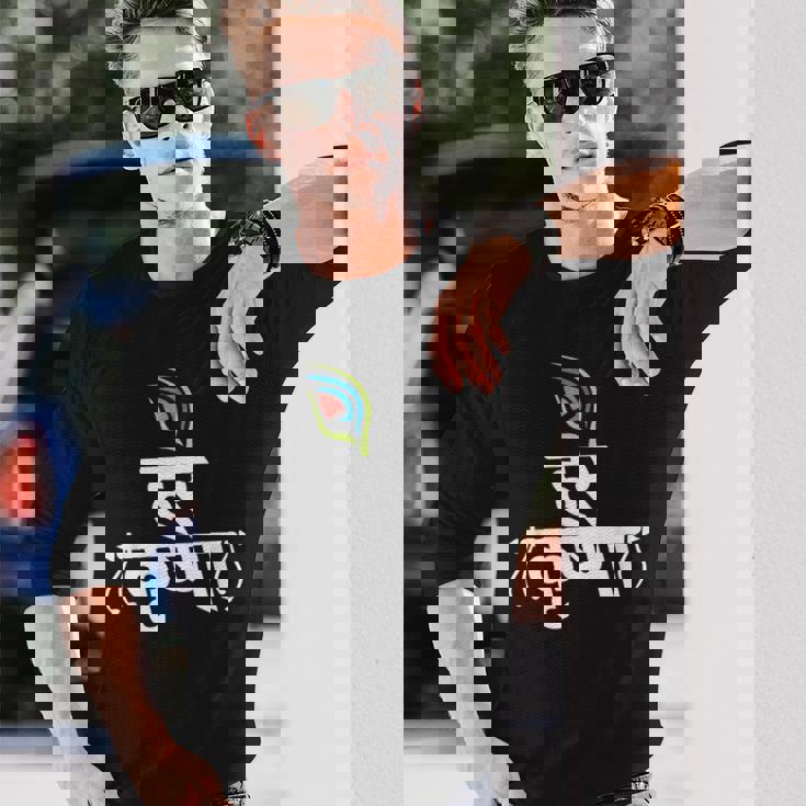 ハレ クリシュナ マントラ インディアン フルート 孔雀 羽 トゥルシ マーラ 長袖Tシャツ 彼への贈り物