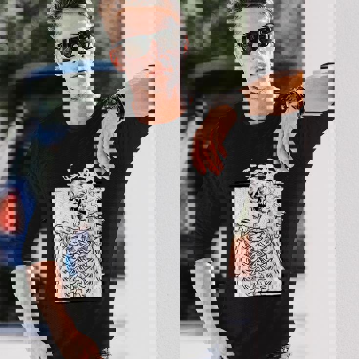 ハロウィーン コーヒー ドリンク スケルトン コーヒースカル 長袖Tシャツ 彼への贈り物