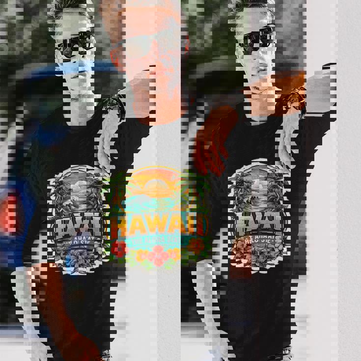 ハワイ アロハ州立大学 お土産 訪問者 記念品 ハワイアン 長袖tシャツ 長袖Tシャツ 彼への贈り物